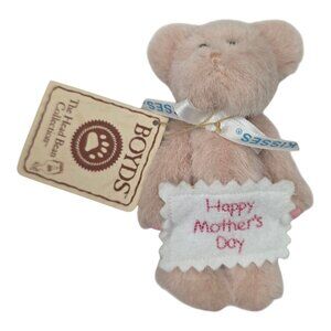 Boyds Bears Hershey Mini Maw Bear Head Bean Collection Plush Ornament 4"